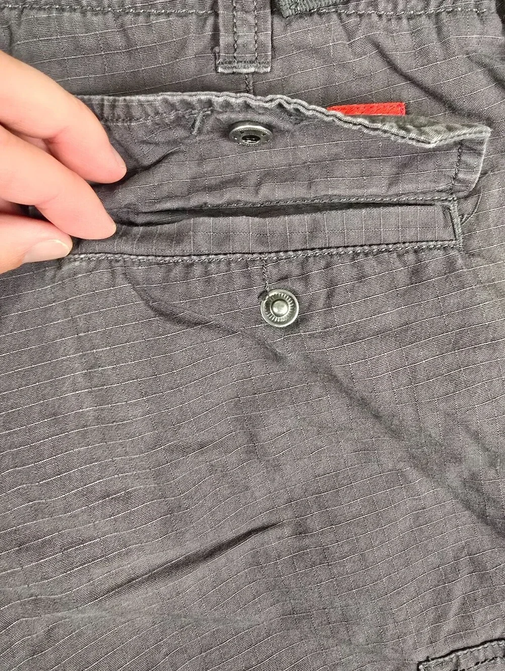 The North Face Mens Sz 36 Classic Zip Up Cargo Shorts Gray 100% Cotton